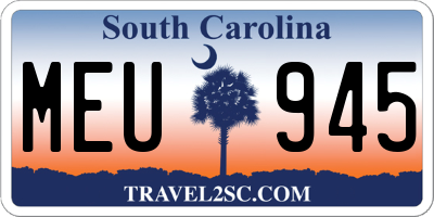 SC license plate MEU945