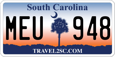 SC license plate MEU948