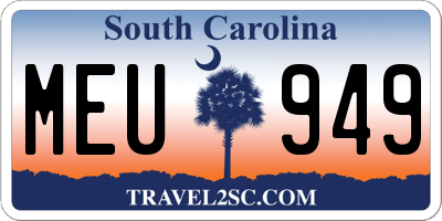 SC license plate MEU949