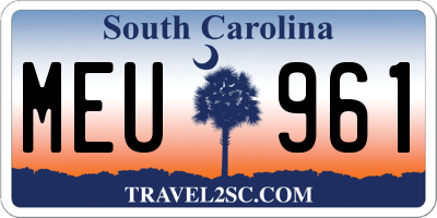 SC license plate MEU961