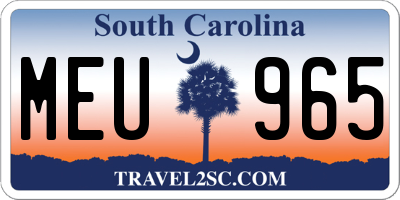 SC license plate MEU965