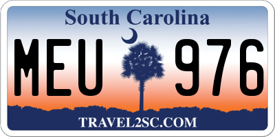 SC license plate MEU976