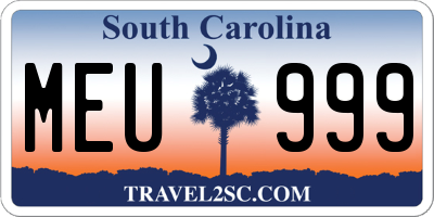 SC license plate MEU999