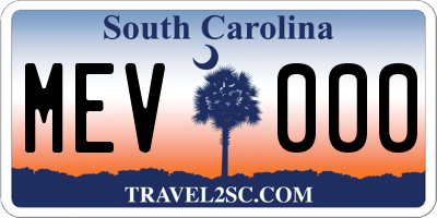 SC license plate MEV000
