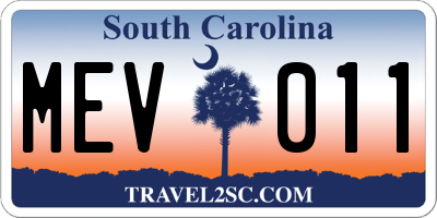 SC license plate MEV011