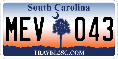 SC license plate MEV043