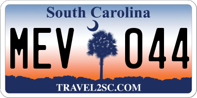 SC license plate MEV044