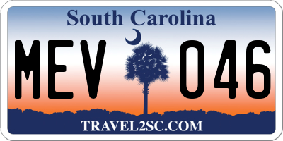 SC license plate MEV046
