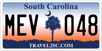 SC license plate MEV048