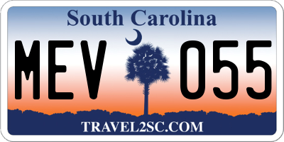 SC license plate MEV055