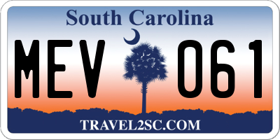 SC license plate MEV061