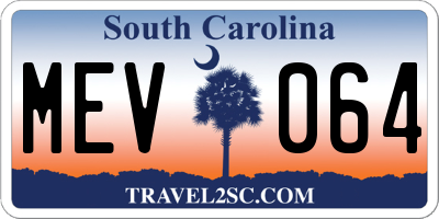 SC license plate MEV064