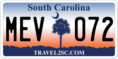 SC license plate MEV072