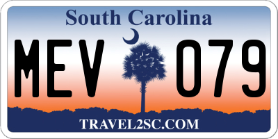 SC license plate MEV079