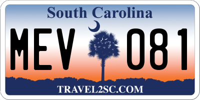 SC license plate MEV081