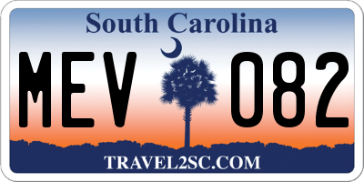 SC license plate MEV082