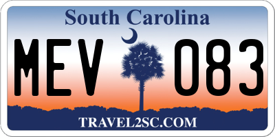 SC license plate MEV083