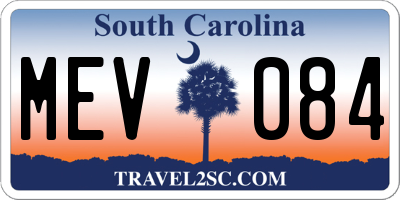 SC license plate MEV084