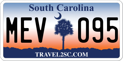 SC license plate MEV095