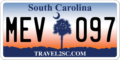 SC license plate MEV097