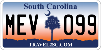 SC license plate MEV099