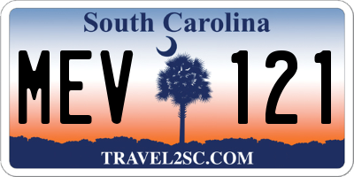 SC license plate MEV121