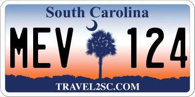 SC license plate MEV124