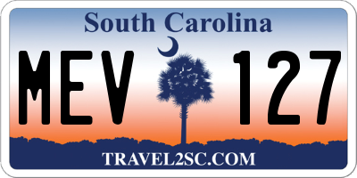 SC license plate MEV127