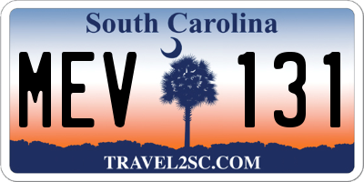 SC license plate MEV131