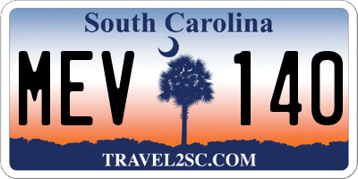 SC license plate MEV140