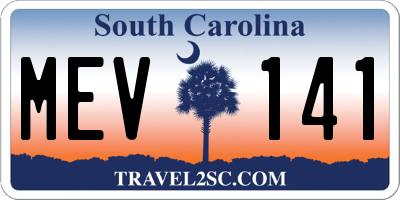 SC license plate MEV141