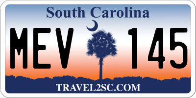 SC license plate MEV145