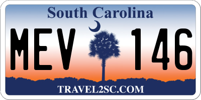 SC license plate MEV146
