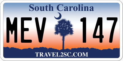 SC license plate MEV147