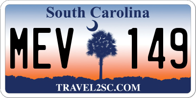 SC license plate MEV149