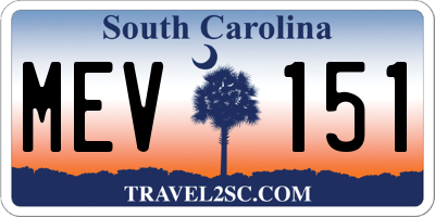 SC license plate MEV151