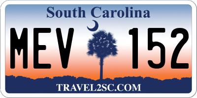 SC license plate MEV152