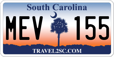 SC license plate MEV155