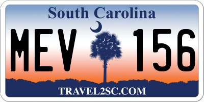 SC license plate MEV156