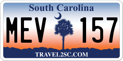SC license plate MEV157
