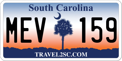 SC license plate MEV159
