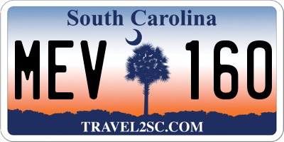 SC license plate MEV160