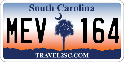 SC license plate MEV164