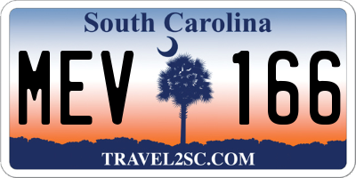 SC license plate MEV166