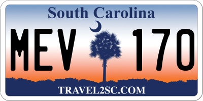 SC license plate MEV170