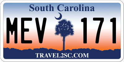 SC license plate MEV171
