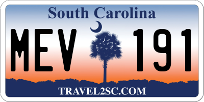 SC license plate MEV191