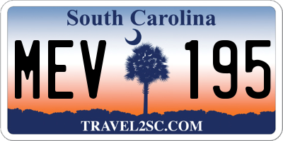 SC license plate MEV195