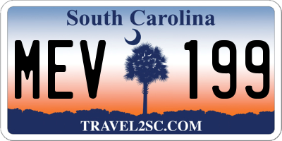 SC license plate MEV199
