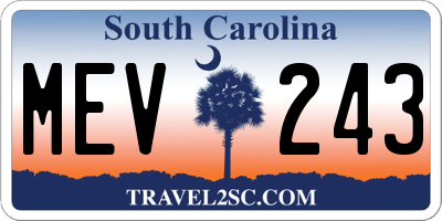 SC license plate MEV243
